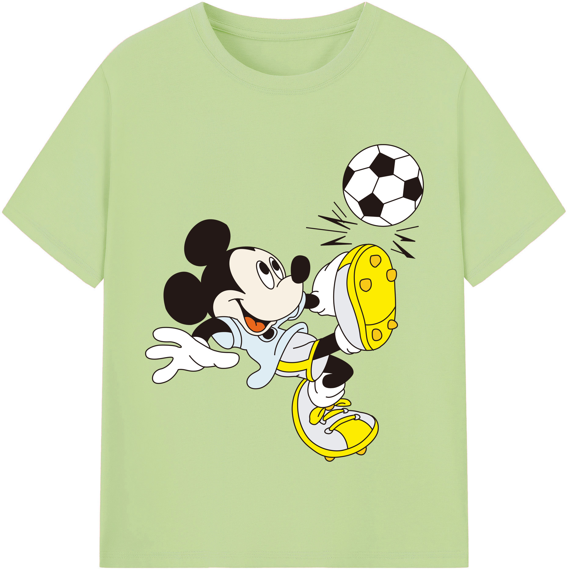（画像用） ミッキーマウス Mickey Mouse 綿100％半袖Tシャツ（フロントプリント）